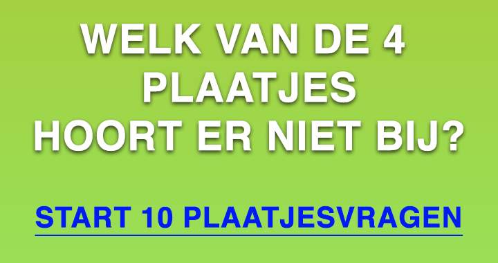 Banner for Zie jij welk van de 4 plaatjes er niet bij hoort?