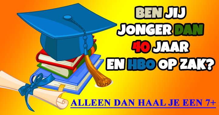 Banner for Jonger dan 40 en HBO in de zak? Dan slaag je wel!