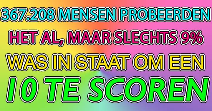 Banner for Behoor jij bij die 9%?