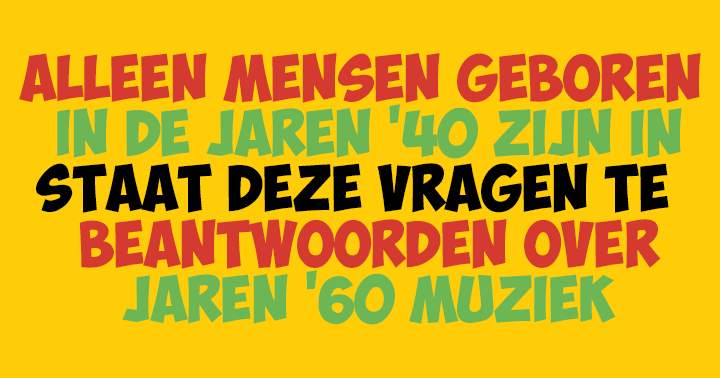 Banner for Jaren '60 muziekquiz