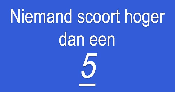 Banner for Niemand scoort een 5 of hoger