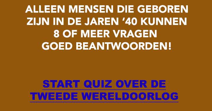 Banner for Zeer moeilijke quiz over de Tweede Wereldoorlog