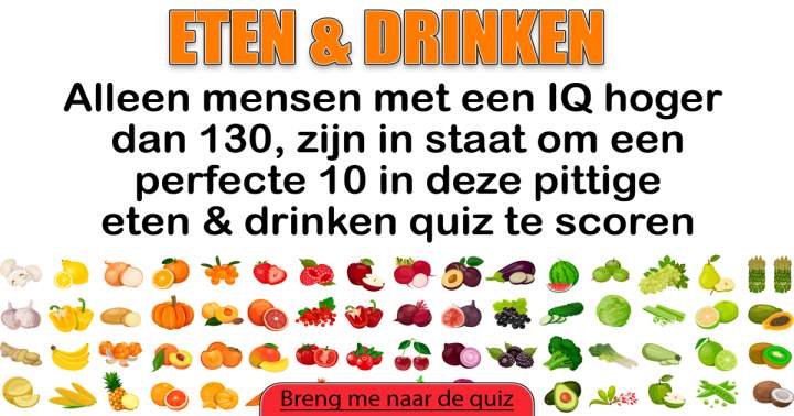 Banner for Pittige quiz over eten en drinken