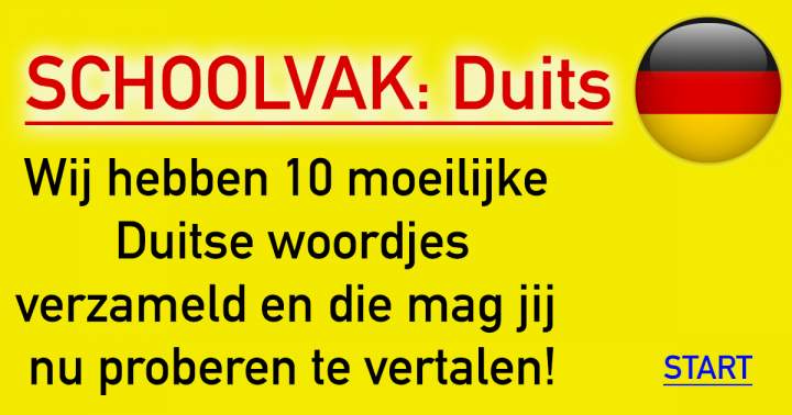 Banner for Schoolvak: Duits! Vertaal jij deze 10 woordjes?