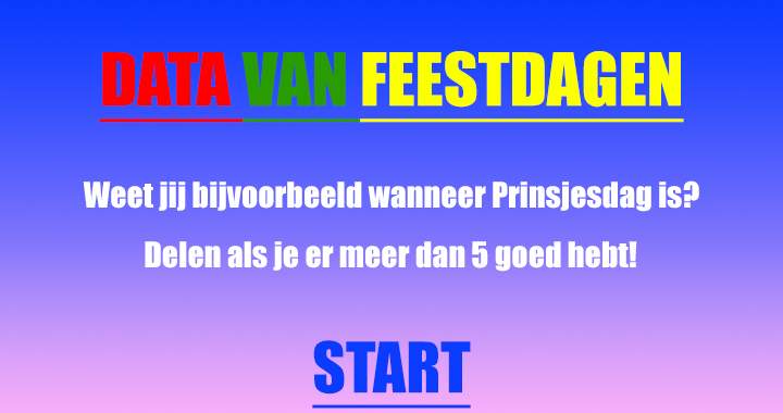 Banner for Niemand kent de data van al deze feestdagen