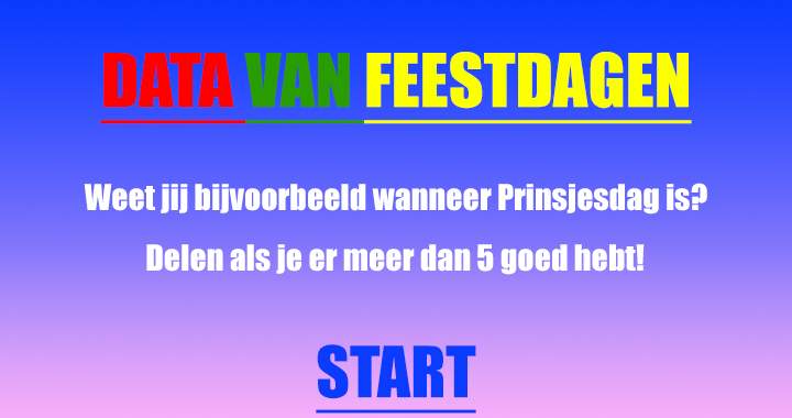 Niemand kent de data van al deze feestdagen
