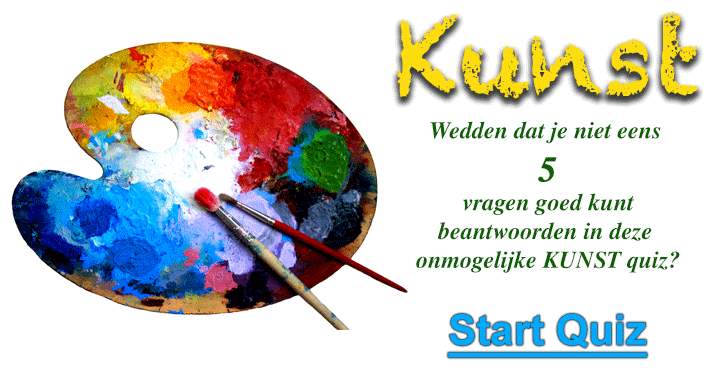 Banner for Wedden dat je niet eens 5 vragen goed kunt beantwoorden in deze kunst quiz.