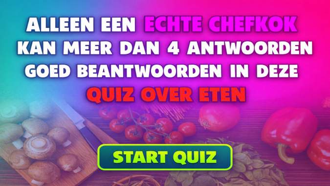 Banner for Alleen een chefkok kan deze moeilijke voedselquiz voltooien!