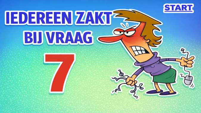 Banner for Iedereen zakt bij vraag 7