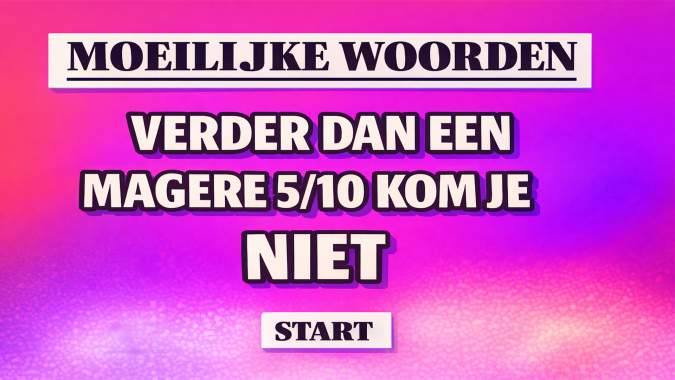 Banner for Helaas, maar meer dan een magere 5 wordt 't niet!