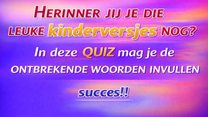 Banner for Een quiz over die leuke kinderliedjes van vroeger