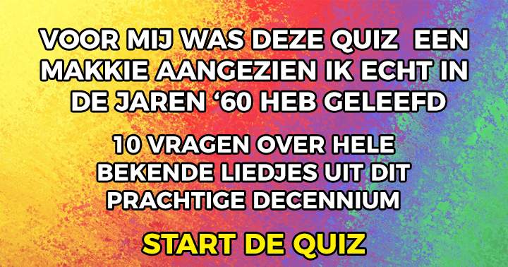 Banner for Quiz over bekende liedjes uit de jaren '60