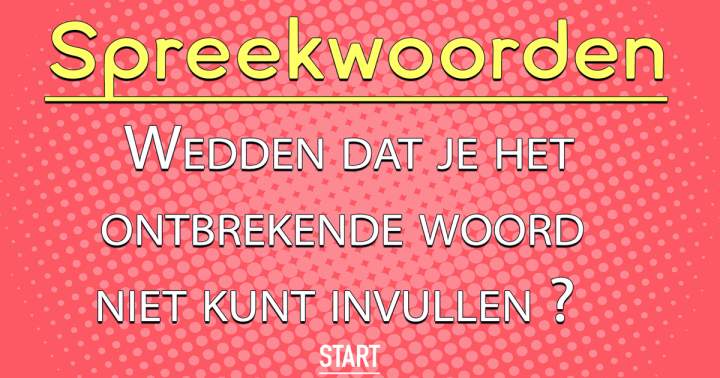 Banner for Spreekwoorden Quiz