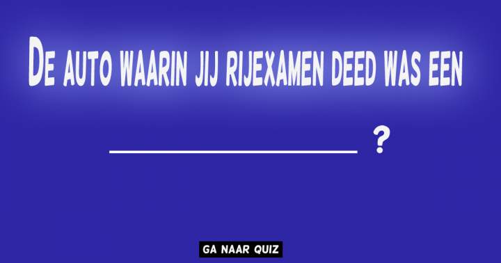 Banner for Quiz over auto's