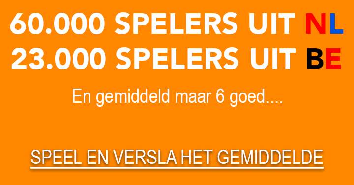 Banner for Versla jij het gemiddelde van Nederland en België?