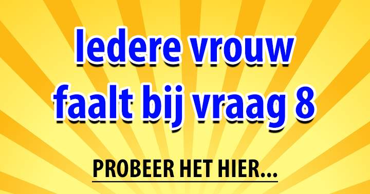 Banner for Iedere vrouw faalt bij vraag 8