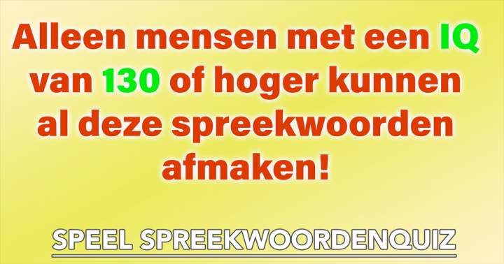 Banner for De leukste SPREEKWOORDENQUIZ van het jaar!