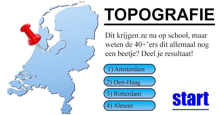 Banner for Scoor jij ook net een voldoende in deze topografie quiz?