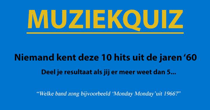 Banner for Niemand kent al deze hits uit het de jaren '60