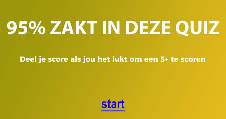 Banner for Denk jij bij die overige 5% te horen?