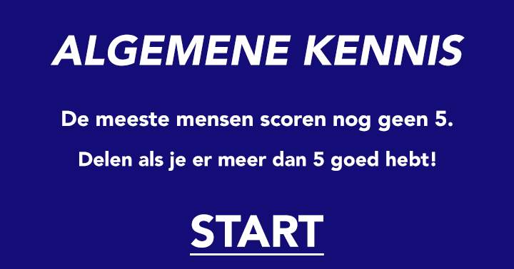 Banner for Algemene kennis quiz waarbij je niet hoger scoort dan een 6